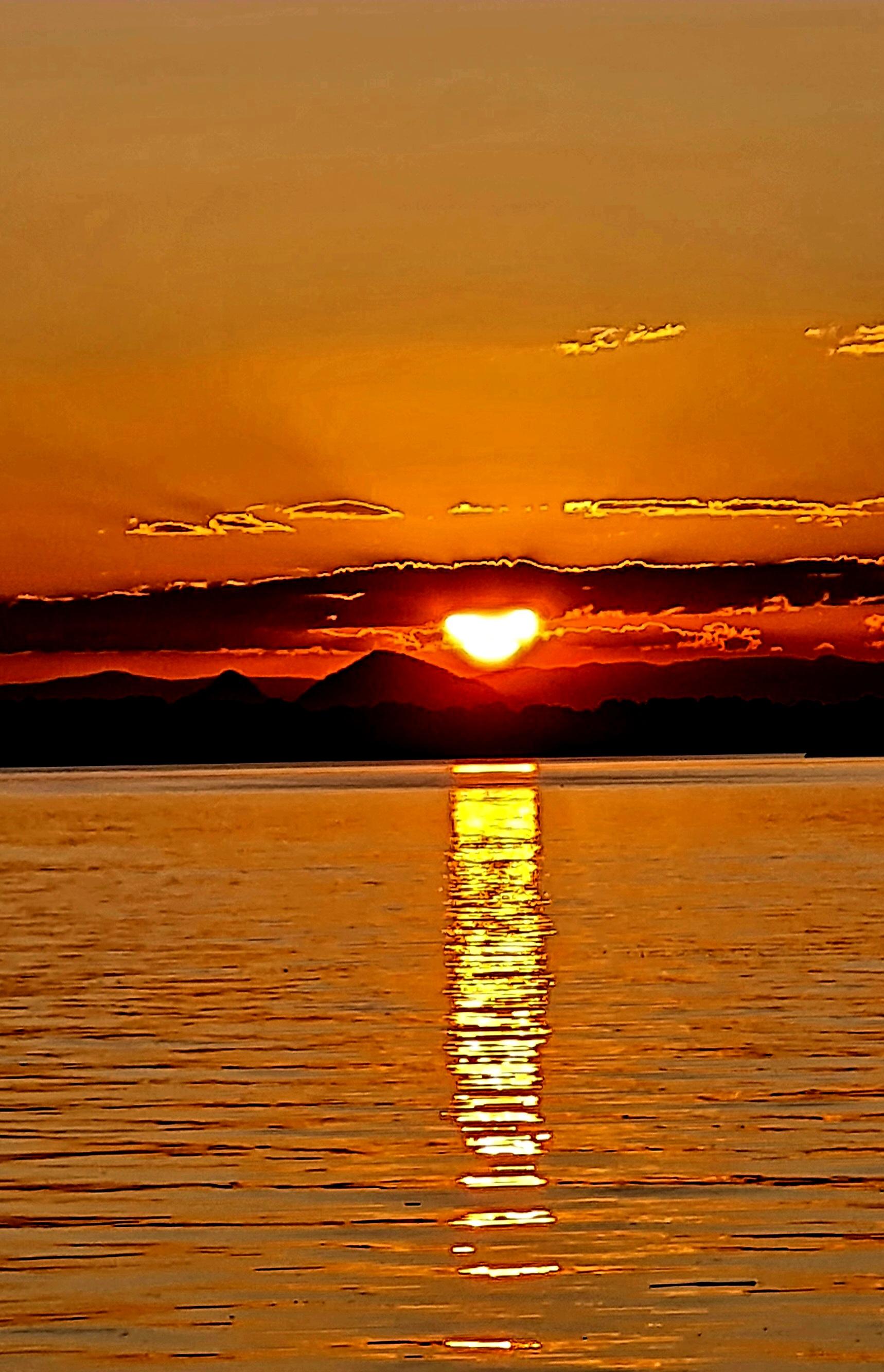 Heart shaped sunset Bribie Island